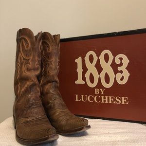 LUCCHESE 1883 Exotic Mens Boots Size 10.5D